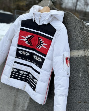 Bunda dámská Bogner lyžařská bílá se vzorem